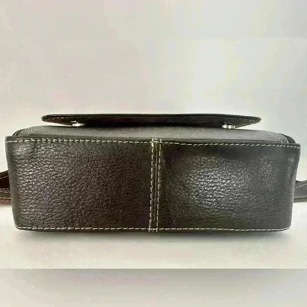 Men's Brown Leather Side Bag iPad Bag Brown Messenger Bag For Men (544)